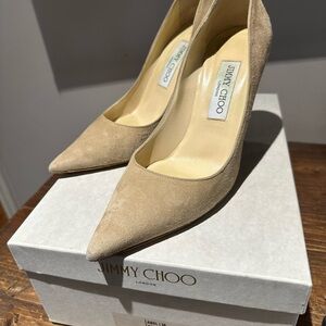 Jimmy Choo Beige Suede Heels